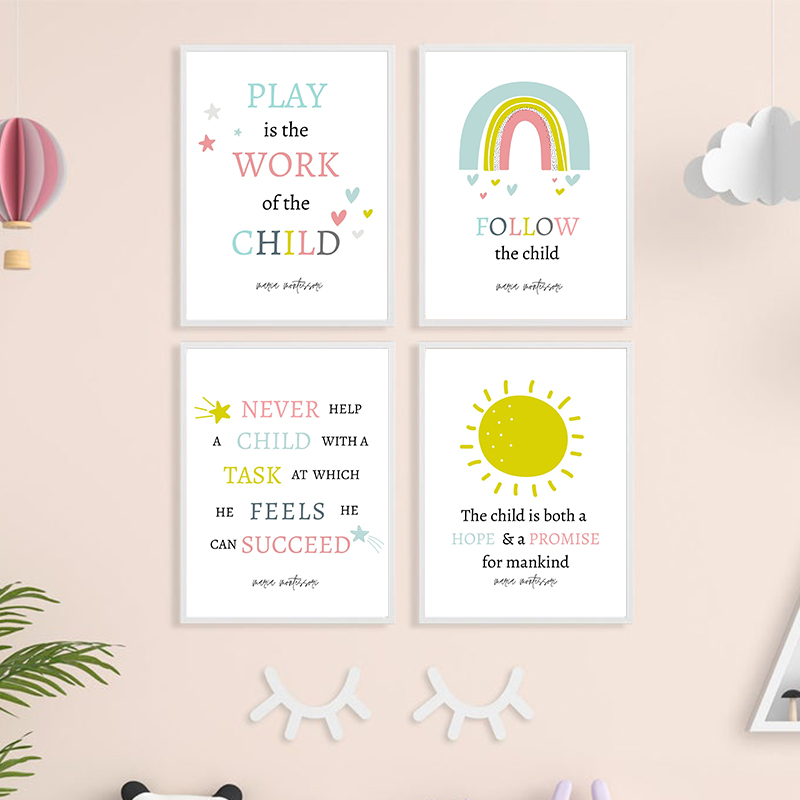 Kids Educational Posters - Juega es el trabajo de un