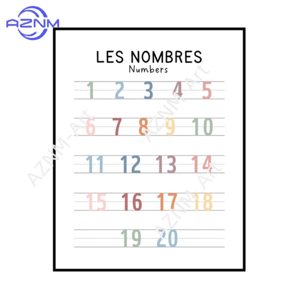 Póster educativo bilingüe en f - Kids Educational - Alphabet Numbers & More reseña y precio