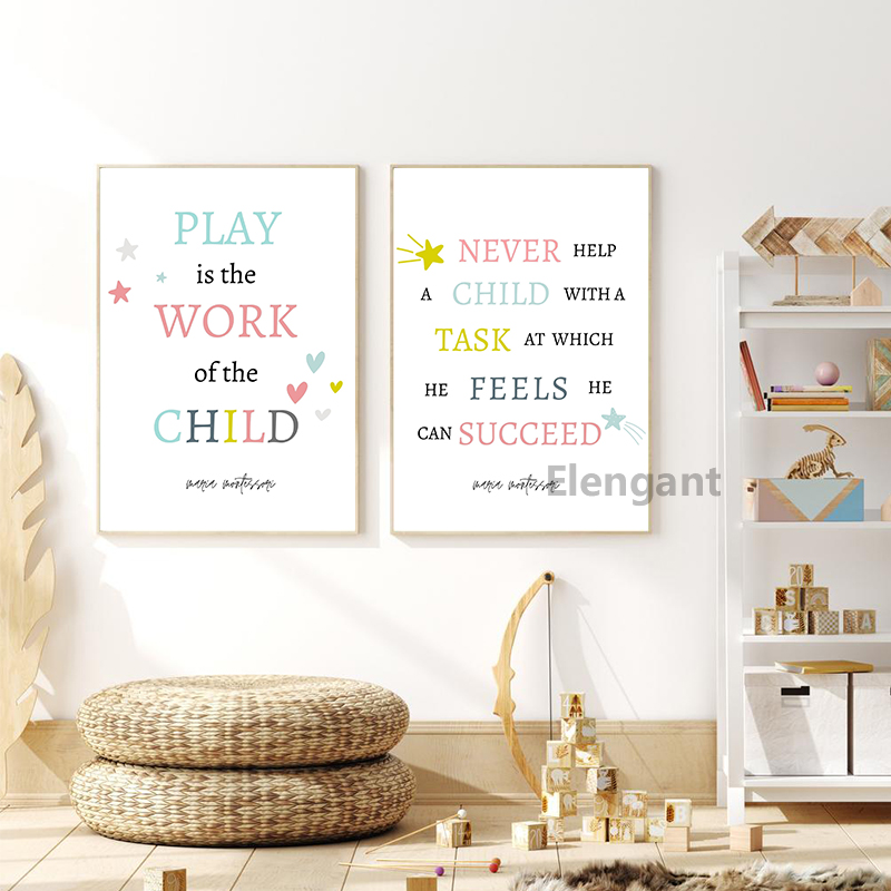 Juega es el trabajo de un niño - Kids Educational Posters reseña y precio